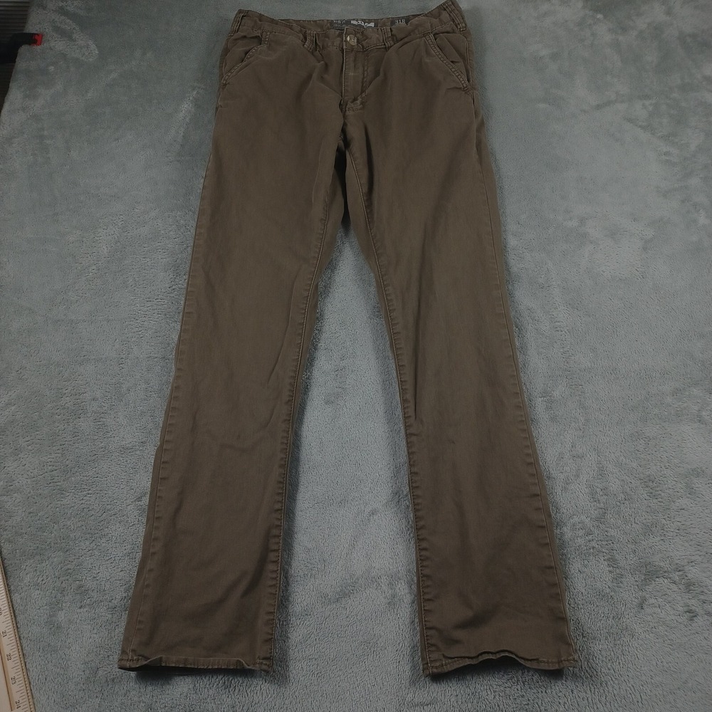 BKE Pants Mens 31x31 Brown Alec‎ Straight Pockets Distressed Modern Chino